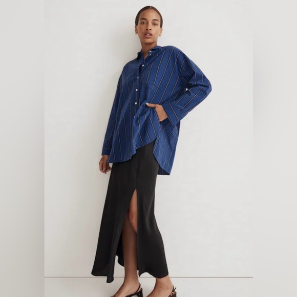 Madewell Tops - Madewell The Signature Stripe Cotton Poplin Oversize Button-Up Shirt size M
